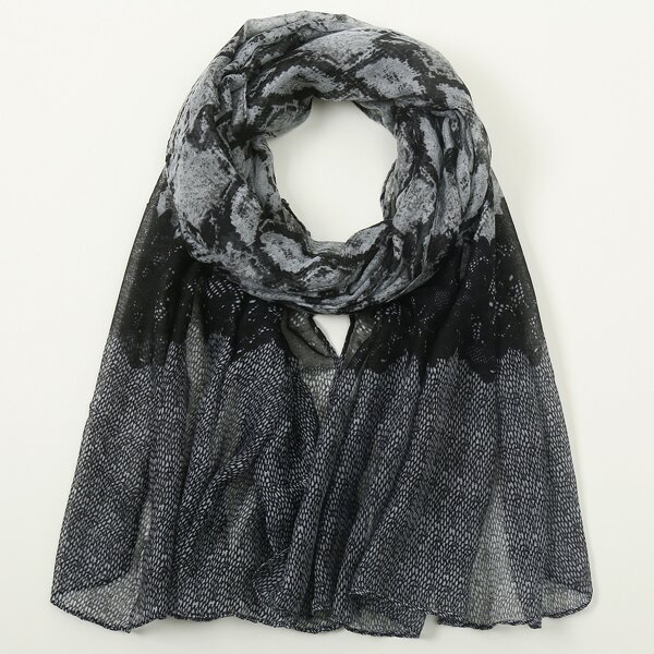

1pc Graphic Scarf, Black