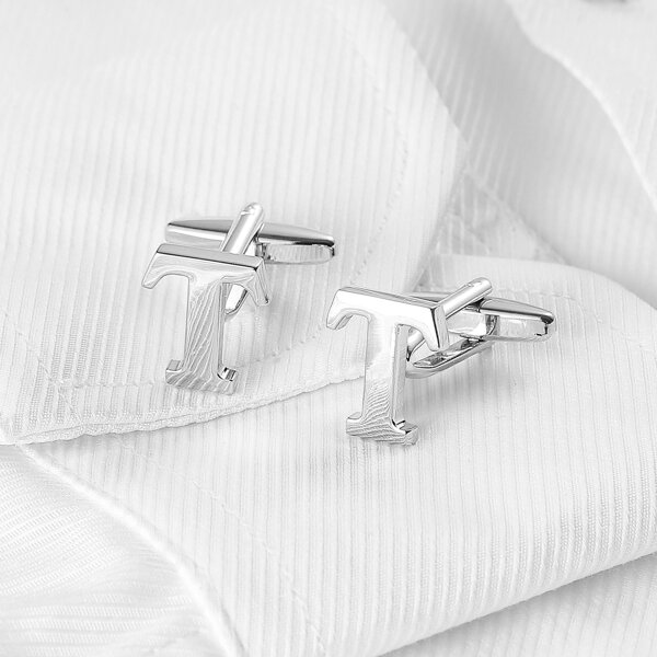 

Men Letter Design Cufflinks, Silver
