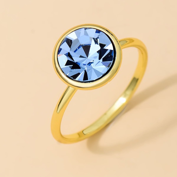 

Rhinestone Decor Ring, Baby blue