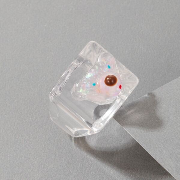 

Bear Decor Ring, Pink