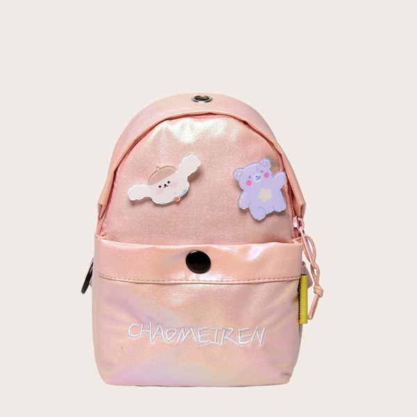 

Girls Letter Embroidered Sling Bag, Pink