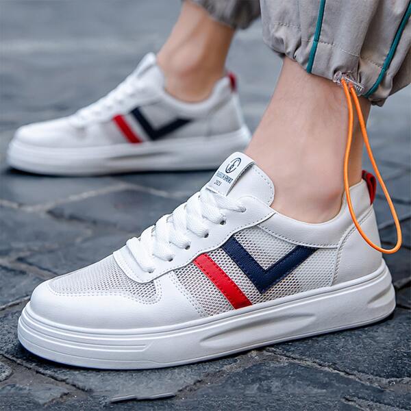 

Men Lace Up Front Mesh Sneakers, White