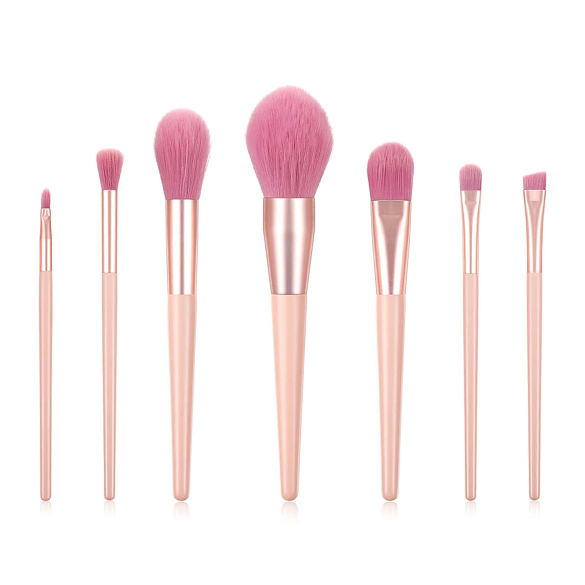 

7pcs Makeup Brush Set, Baby pink