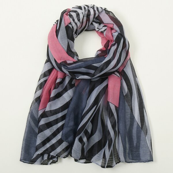 

Zebra Striped Scarf, Multicolor