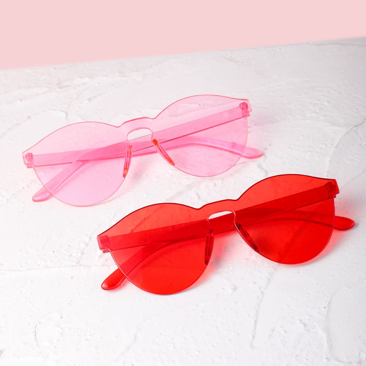 

2pairs Tinted Lens Sunglasses, Multicolor