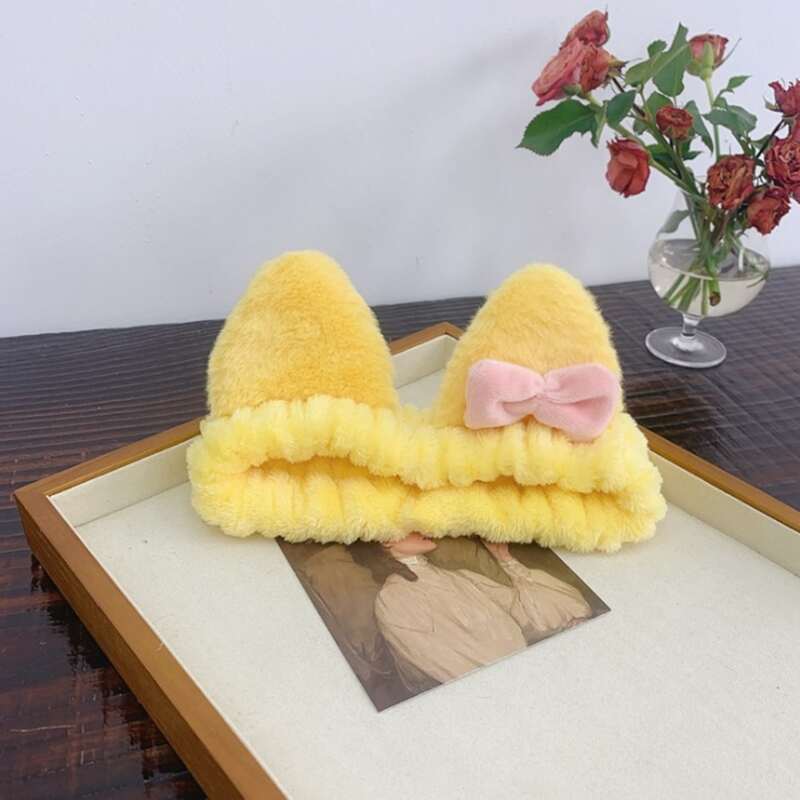 

Ear Detail Bath Headband, Yellow