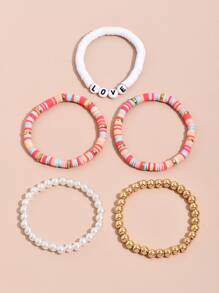 5 cái Chi tiết ngọc trai nhân tạo Vòng tay - Nhiều màu - Xem 2