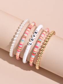 5 cái Chi tiết ngọc trai nhân tạo Vòng tay - Nhiều màu - Xem 3