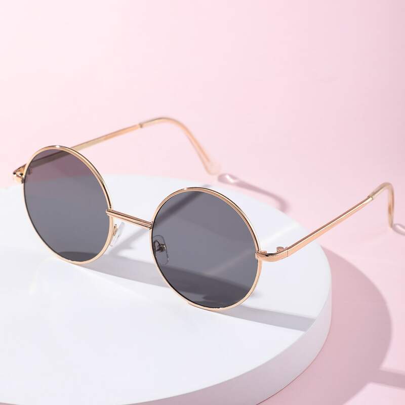 

Round Metal Frame Sunglasses, Gold