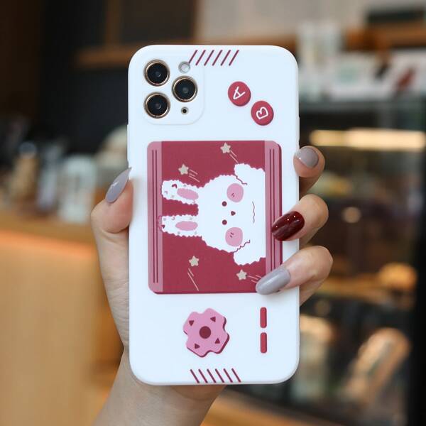 

Cartoon Rabbit Phone Case, Red and white