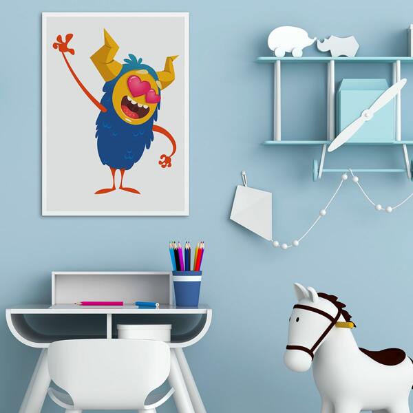 

Kids Monster Print Unframed Painting, Multicolor