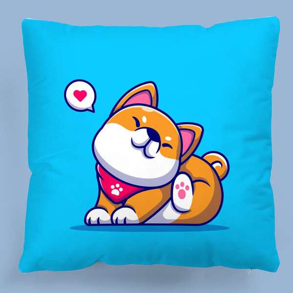 

Kids Dog Print Cushion Cover Without Filler, Multicolor