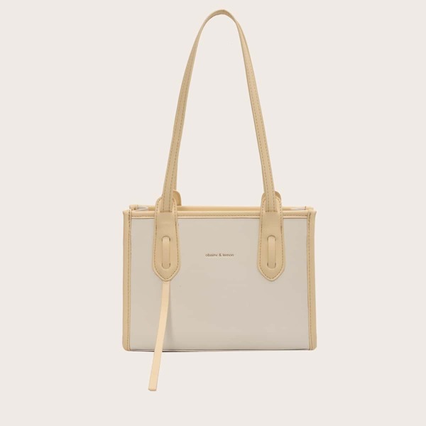 

Contrast Binding Shoulder Bag, Beige