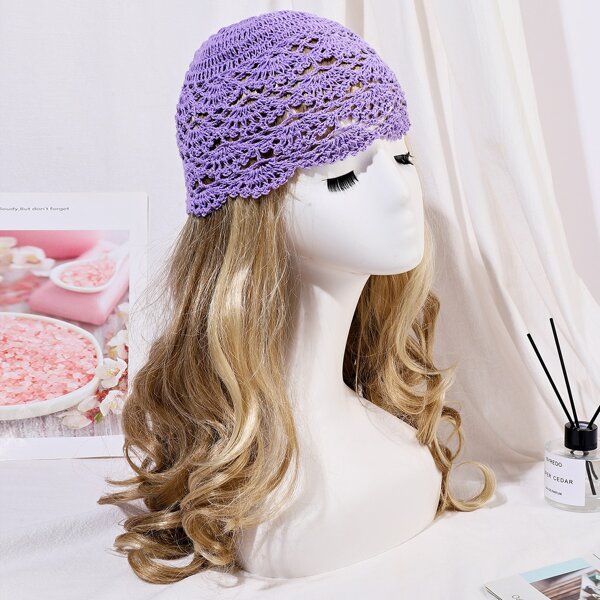 

Solid Hollow Hat, Purple