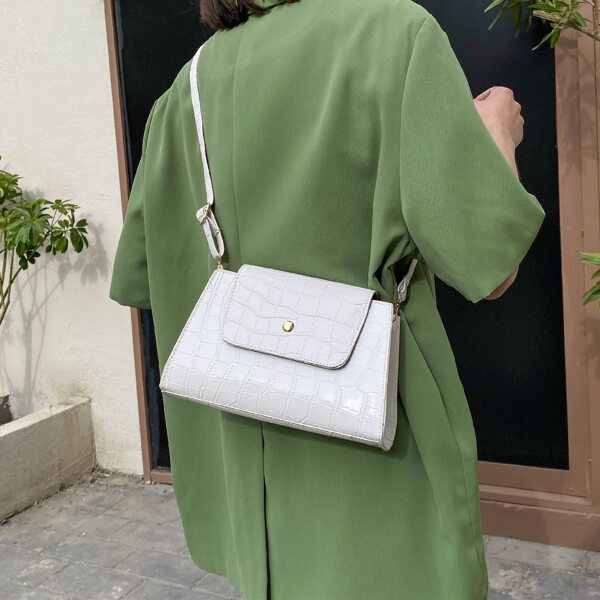 

Croc Embossed Crossbody Bag, White