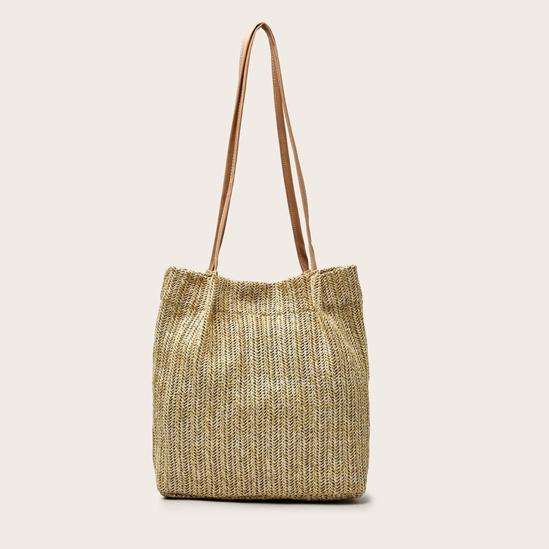 

Straw Tote Bag, Khaki