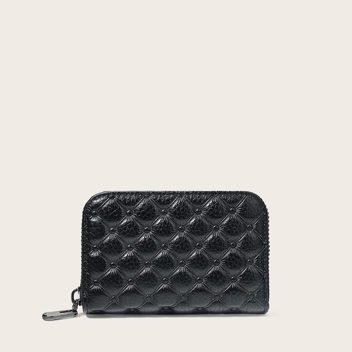 

Geo Embossed Card Holder, Black