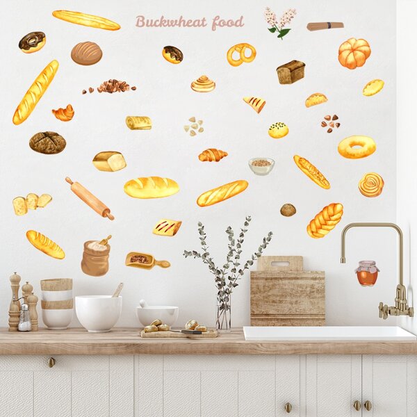 

Bread Pattern Wall Sticker, Multicolor