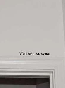 Slogan Graphic Wall Sticker, PVC Black Wall Art Decal For Home Decor,Stickers,Wall Decal, Vinyl Decal For Home Decorations,Spring Decoration Items Refresh Your Home,Rama Decoration Stickers Gifts Birthday Graduation - Black - View 1