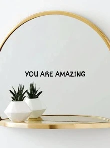 Slogan Graphic Wall Sticker, PVC Black Wall Art Decal For Home Decor,Stickers,Wall Decal, Vinyl Decal For Home Decorations,Spring Decoration Items Refresh Your Home,Rama Decoration Stickers Gifts Birthday Graduation - Black - View 4