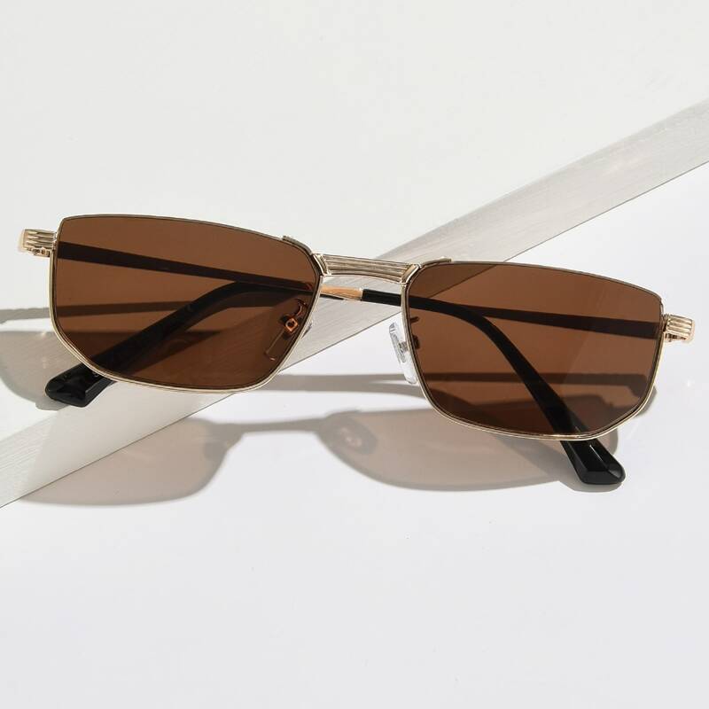 

Guys Rectangle Frame Sunglasses, Brown