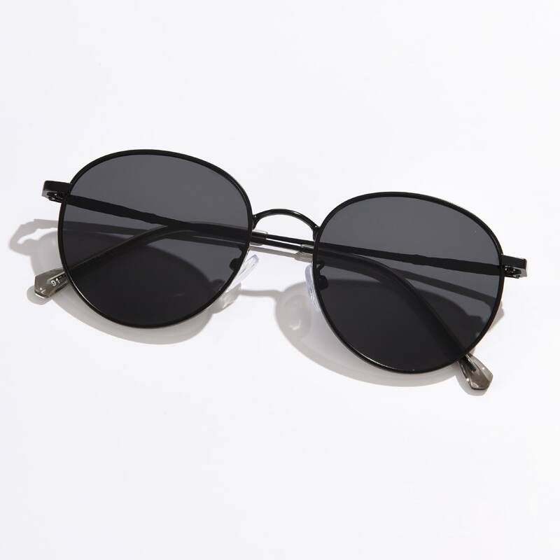 

Guys Round Frame Sunglasses, Black