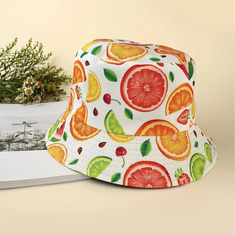 

Fruit Print Bucket Hat, Multicolor