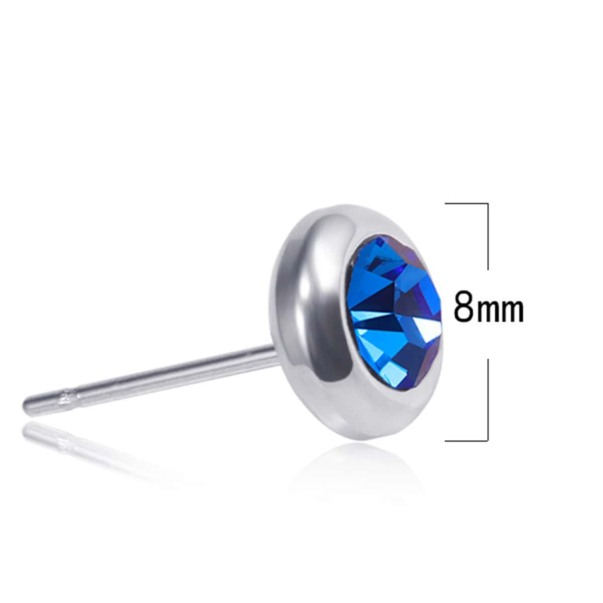 

Guys Rhinestone Stud Earrings, Royal blue