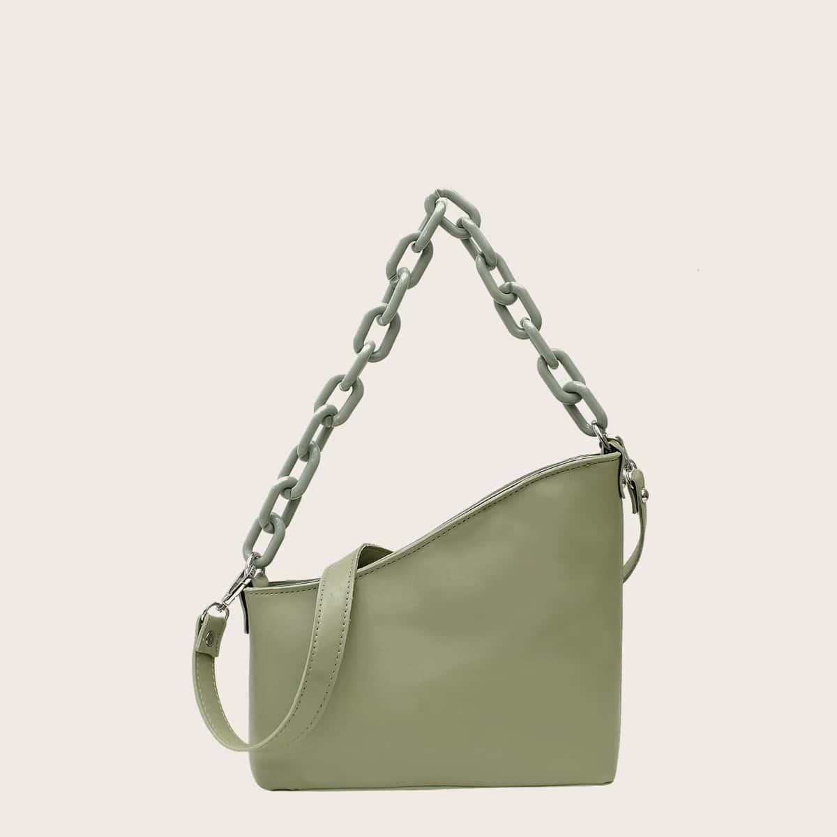 

Solid Chain Satchel Bag, Mint green