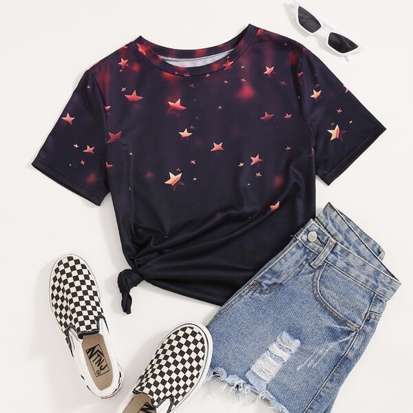 

Plus Star Print Tee, Black