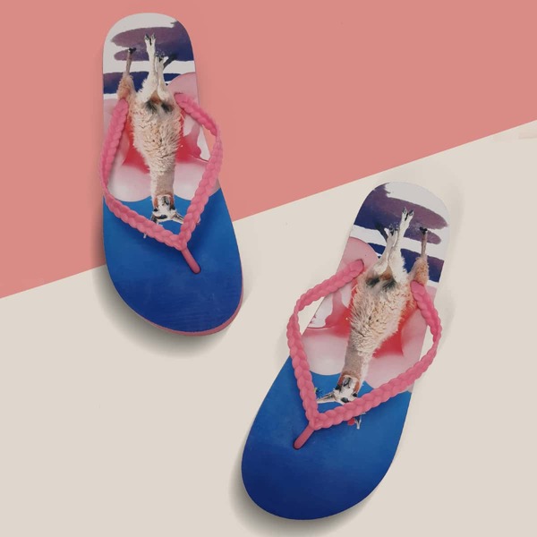 

Braided Strap Flip Flops, Pink