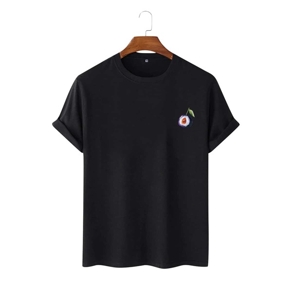 

Men Plants Print Round Neck Tee, Black