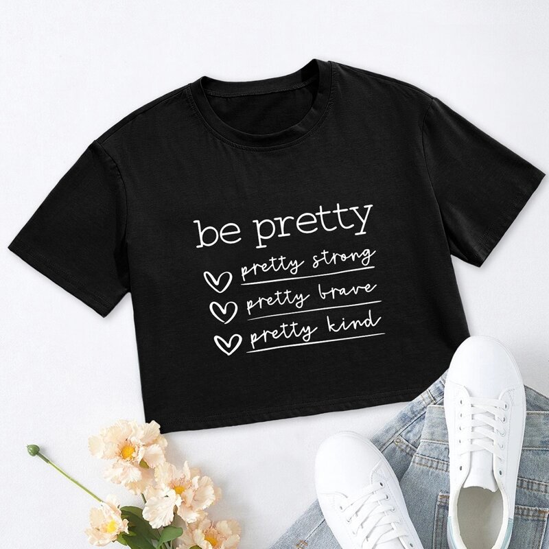 

Letter Crop Tee, Black