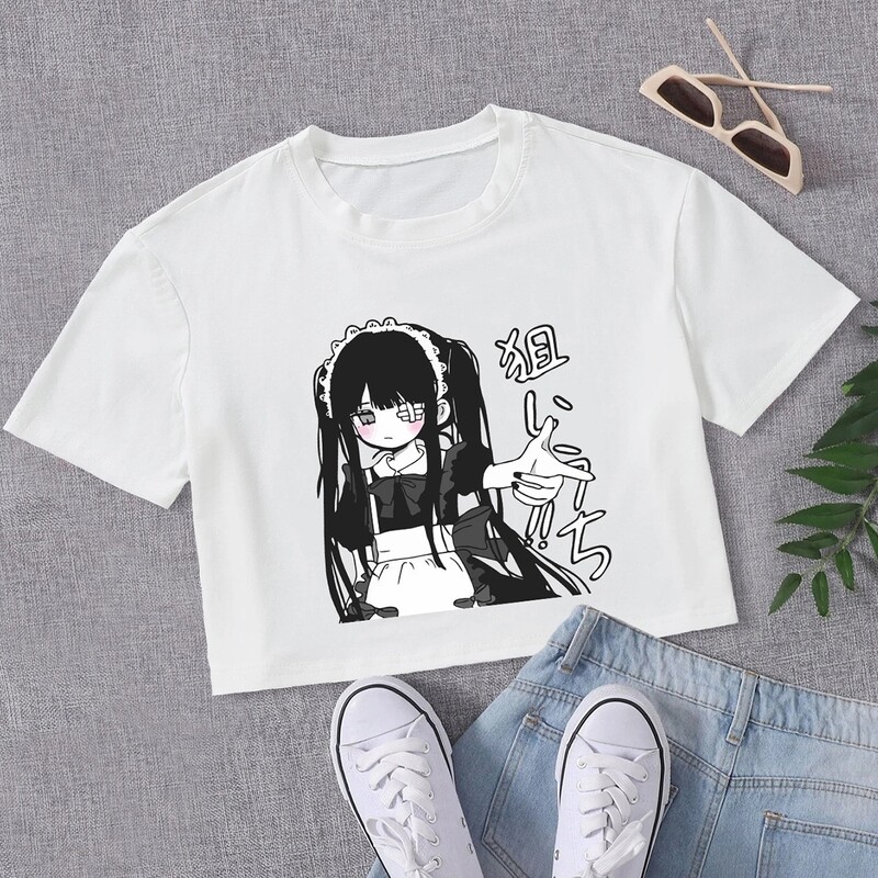 

Figure Graphic Crop Tee, White