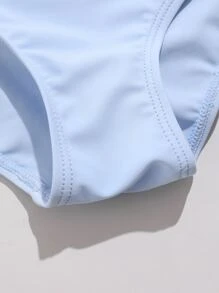 Toddler Girls Unicorn Print Ruffle One Piece Swimsuit - Baby Blue - View 5