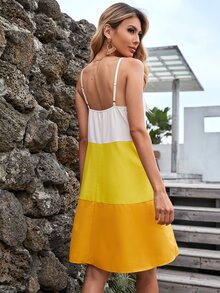 Vestido de tirantes con costura - Multicolor - Ver 2