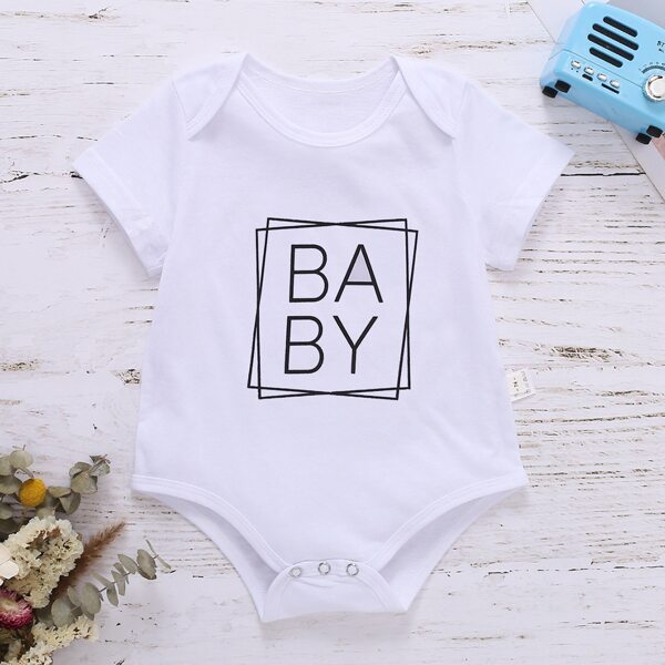 

Baby Unisex 1pc Letter Graphic Bodysuit, White