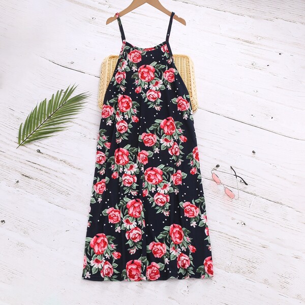 

Floral And Polka Dot Cami Nightdress, Multicolor