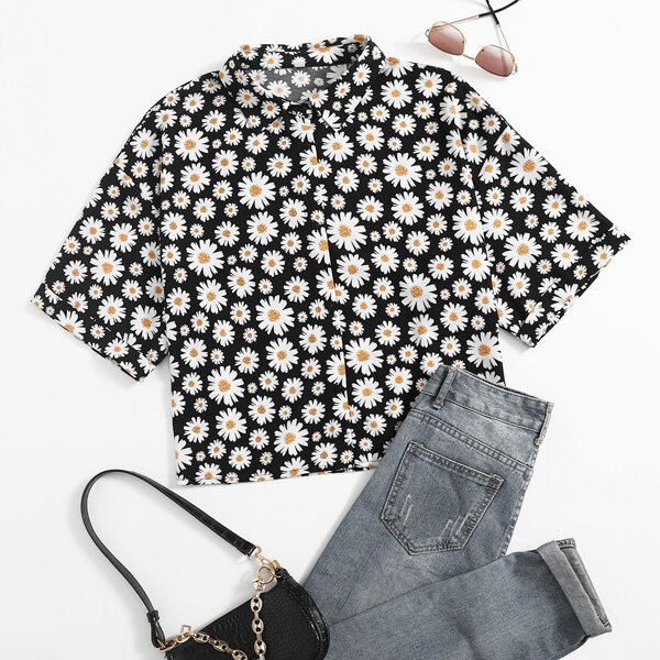 

Plus Daisy Floral Blouse, Multicolor