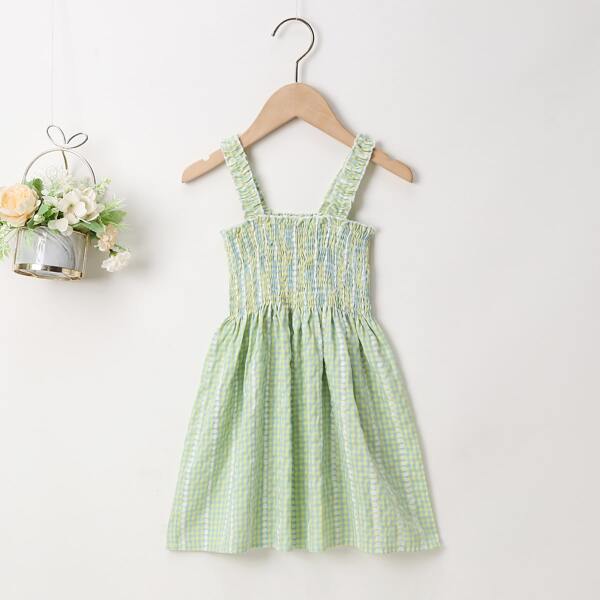 

Toddler Girls Gingham Shirred Cami Dress, Multicolor