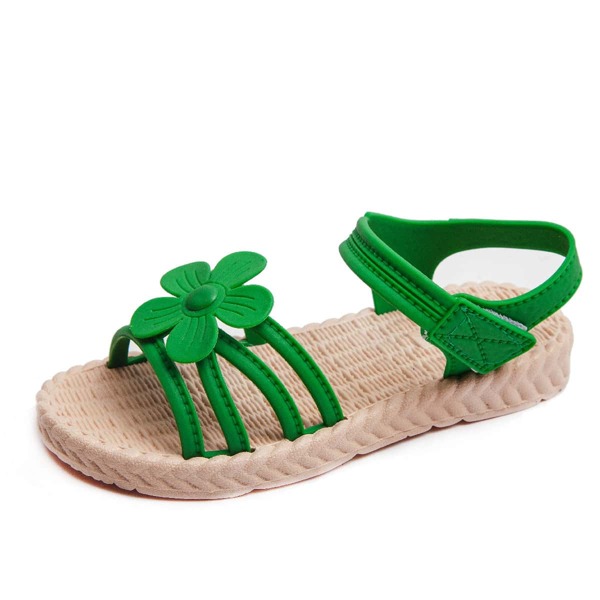 

Toddler Girls Flower Decor Sandals, Green