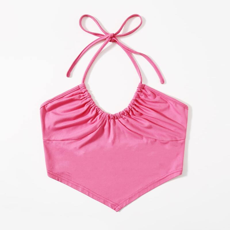 

Solid Halter Top, Hot pink
