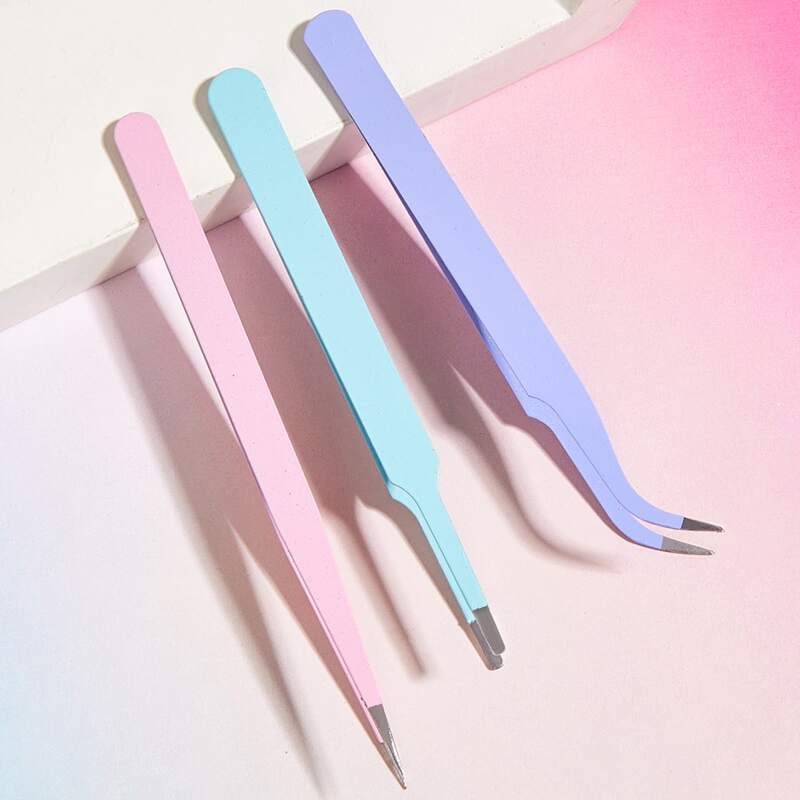 

3pcs Tweezers Set, Multicolor