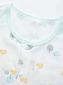 YINGZIFANG Conjunto De Camiseta Y Pantalones Cortos Para Bebe Unisex Con Botones Delanteros Y Gráficos De Dibujos Animados - Multicolor - Ver 3