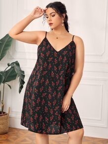Dreamara Đầm Plus Size Hoa Giải trí - màu đen - Xem 5