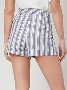 SHEIN Shorts de pierna recta de lino - Multicolor - Ver 2