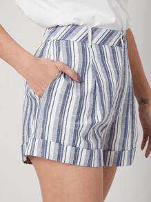 SHEIN Shorts de pierna recta de lino - Multicolor - Ver 9