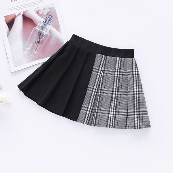

Toddler Girls Plaid Print Pleated Skirt, Multicolor