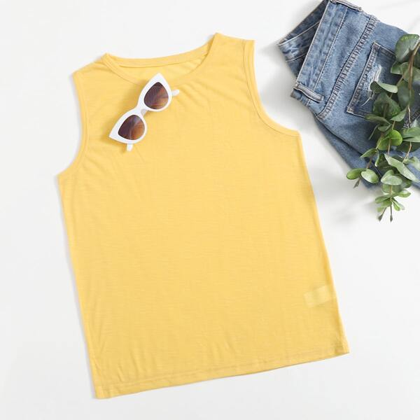 

Solid Tank Top, Yellow