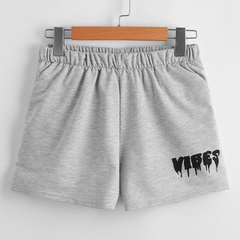 

Letter Track Shorts, Light grey